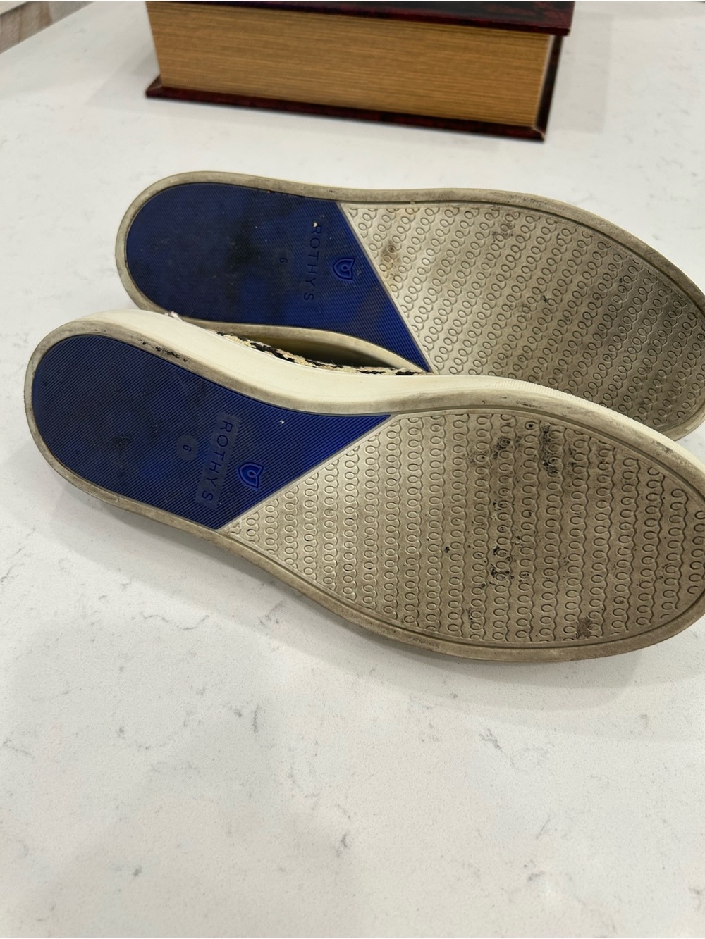 Rothy's Leopard Print Slip-On Sneakers - Beige & Black - Picture 6 of 7
